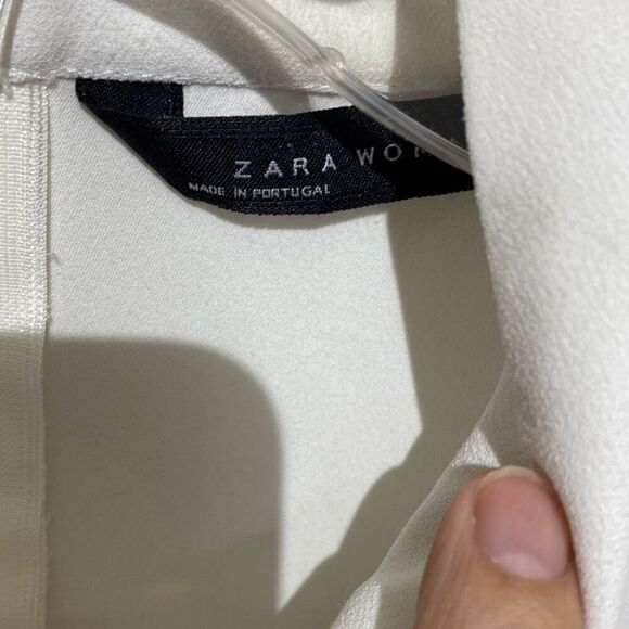 Zara Women's White High Neck Sleeveless Solid Blouse White Size Small - Picture 6 of 8